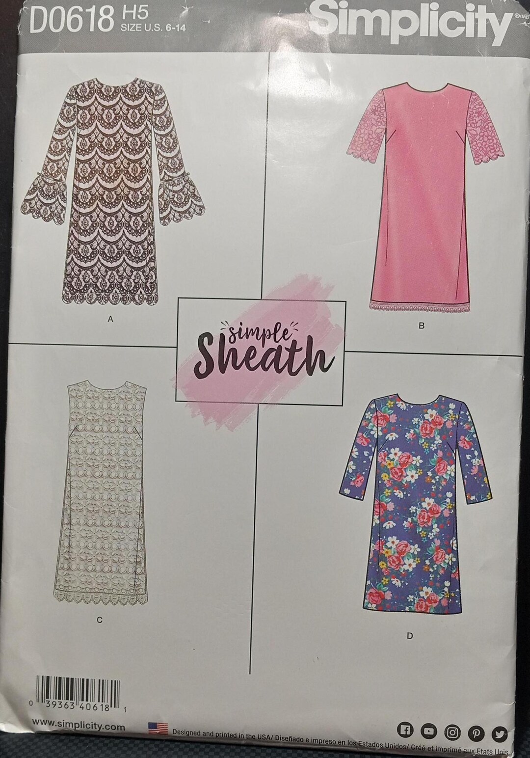 D0618 Simplicity Shift Dress Pattern Misses 6-14 Uncut - Etsy