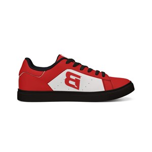 Men's Casual Comfort Cross Trainer | Beamon Original Low-Top Leather Sneakers, Cross Training Shoes, Crimson Red, Supportive, Breathable, image 6
