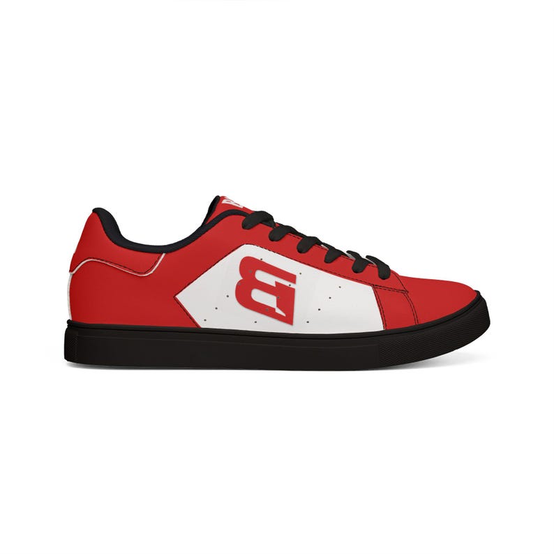 Men's Casual Comfort Cross Trainer | Beamon Original Low-Top Leather Sneakers, Cross Training Shoes, Crimson Red, Supportive, Breathable, image 8