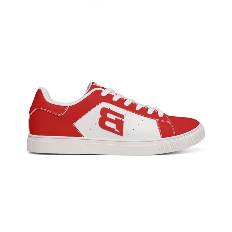 Men's Casual Comfort Cross Trainer | Beamon Original Low-Top Leather Sneakers, Cross Training Shoes, Crimson Red, Supportive, Breathable, image 4