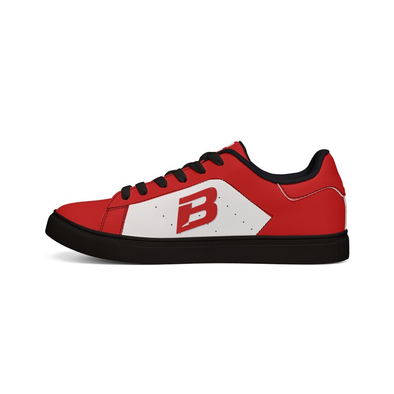 Men's Casual Comfort Cross Trainer | Beamon Original Low-Top Leather Sneakers, Cross Training Shoes, Crimson Red, Supportive, Breathable, image 7