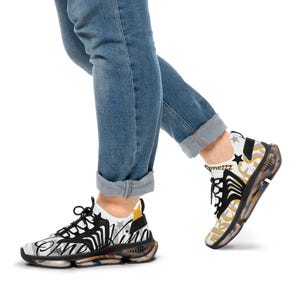 Herren Sportschuhe YUNGFLAMEZZZ FIVE Weiß Gold Silber Classic Graffiti Script Stars Sneakers | Mesh Sneaker, modische Schuhe Geschenke