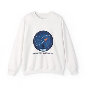 Orbital Optimist mission patch Crewneck Sweatshirt | space, astronaut, rocket, science nerd