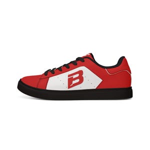Men's Casual Comfort Cross Trainer | Beamon Original Low-Top Leather Sneakers, Cross Training Shoes, Crimson Red, Supportive, Breathable, image 5