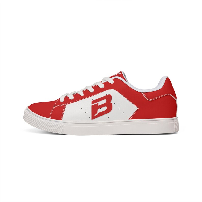 Men's Casual Comfort Cross Trainer | Beamon Original Low-Top Leather Sneakers, Cross Training Shoes, Crimson Red, Supportive, Breathable, image 1