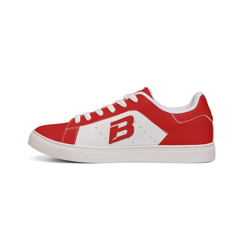 Men's Casual Comfort Cross Trainer | Beamon Original Low-Top Leather Sneakers, Cross Training Shoes, Crimson Red, Supportive, Breathable, image 3