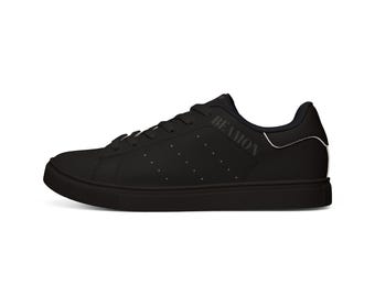 Women's Black Minimalist Handmade Leather Sneakers | Low-Top Sneaker For Women, Beamon Original, Air Strike One, Stan Smith, Clean, New Fast