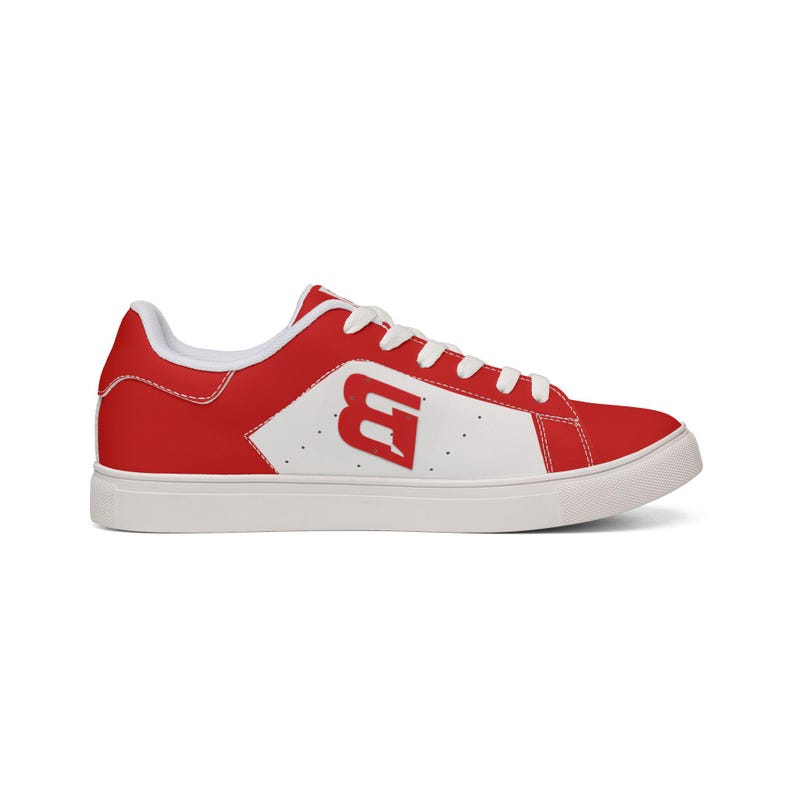 Men's Casual Comfort Cross Trainer | Beamon Original Low-Top Leather Sneakers, Cross Training Shoes, Crimson Red, Supportive, Breathable, image 2