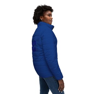 Beamon Creations Royal Blue BC Monogram Puffer Jacket Comfortable Comfy Cozy Warm Winter Fall Jacket Cool Classy Fancy Stylish Fashionable
