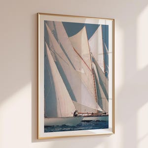 Sailboat Regatta Photo Print: Coastal Yacht Racing Art (Digital Download)