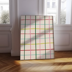 Scandi Colorful Minimalist Grid Poster, Eclectic Maximalist Wall Decor, Pinterest Trendy Aesthetic Poster, Wall Art, Digital Download