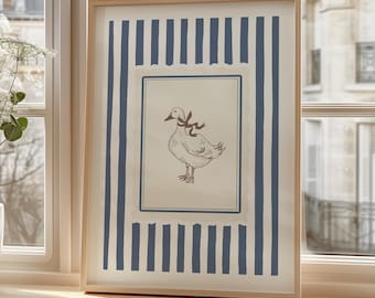 Vintage Goose Art Print – French Country Cottage Decor (Digital Download)