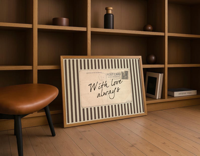 With Love Always Retro Wall Art – Romantic Vintage Postcard Aesthetic ...