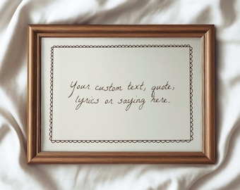 Lámina decorativa marrón con cita personalizada – Rayas vintage, arte mural con texto personalizado (descarga digital)