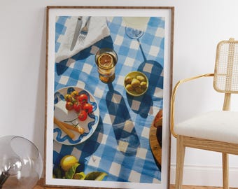 Mediterranean Picnic Photo Print – Italian Coastal Kitchen Decor (Digital Download)