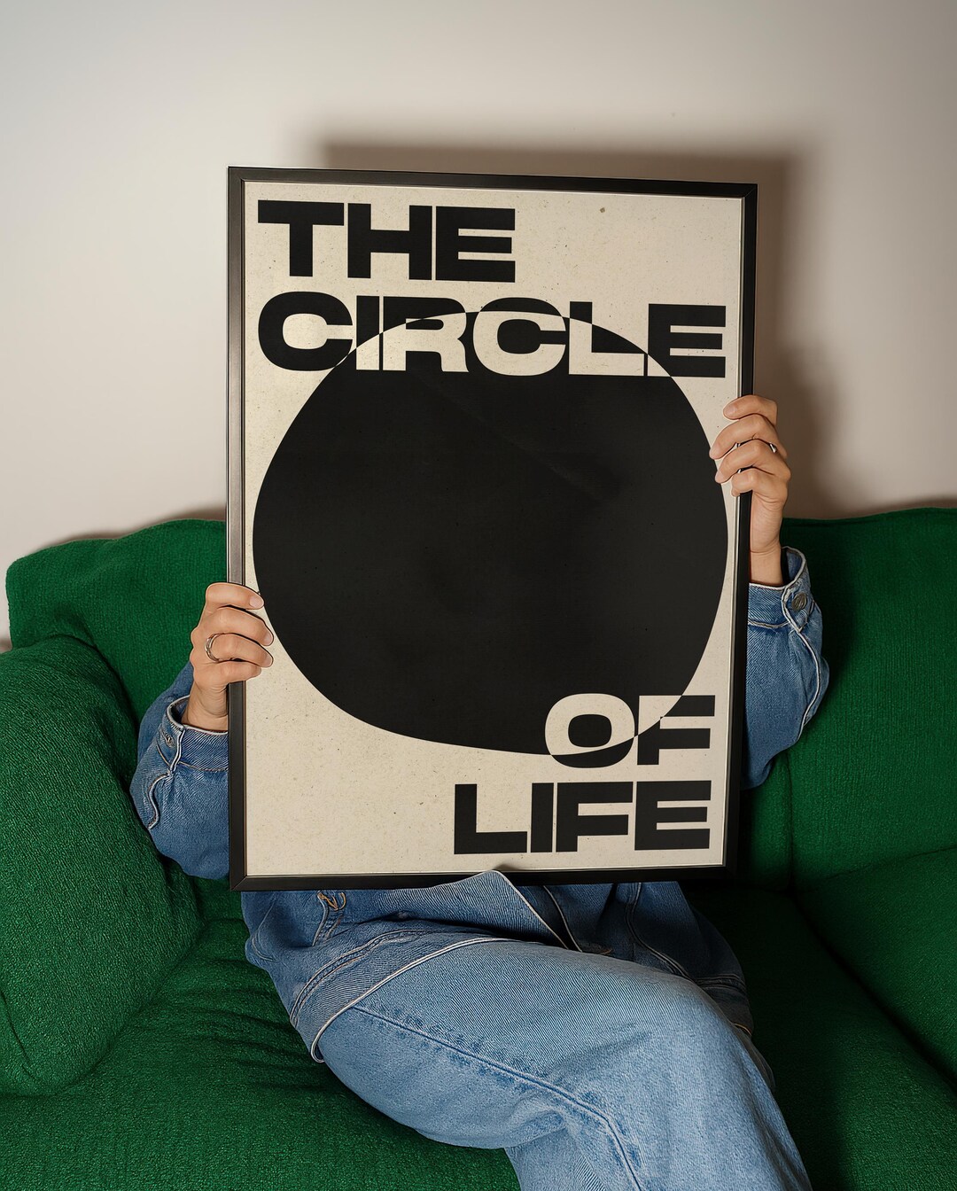The Circle of Life Print – Minimalist Black and White Wall Art (digital ...