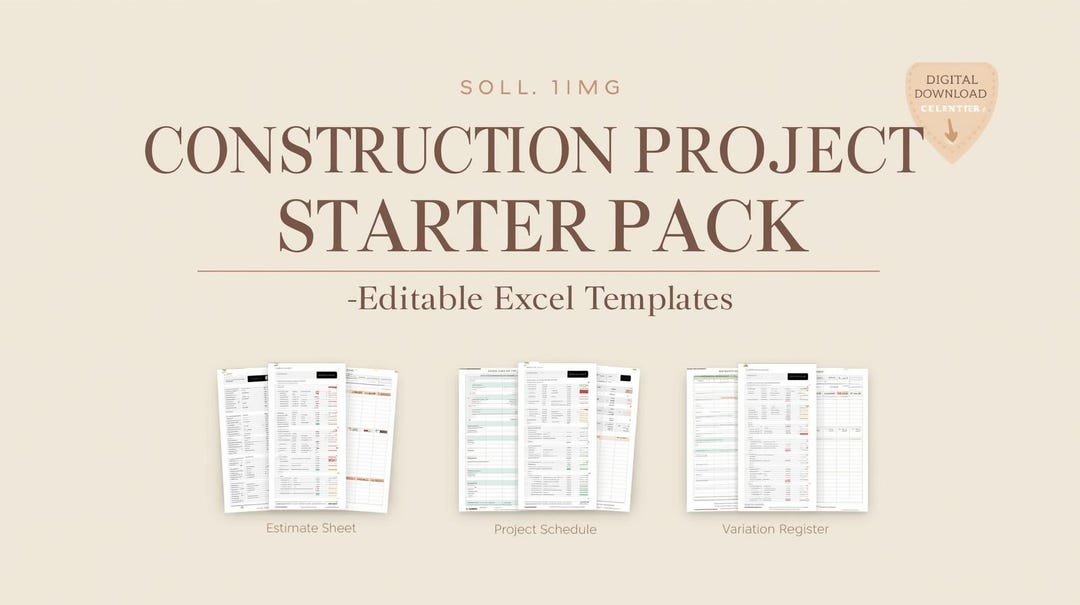 Construction Project Excel Templates | Estimate, Schedule, Variation ...