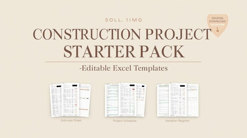 Construction Project Excel Templates | Estimate, Schedule, Variation ...