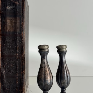 Vintage 19th Century Silver Salt & Pepper Shakers, Vintage Kitchen Decor