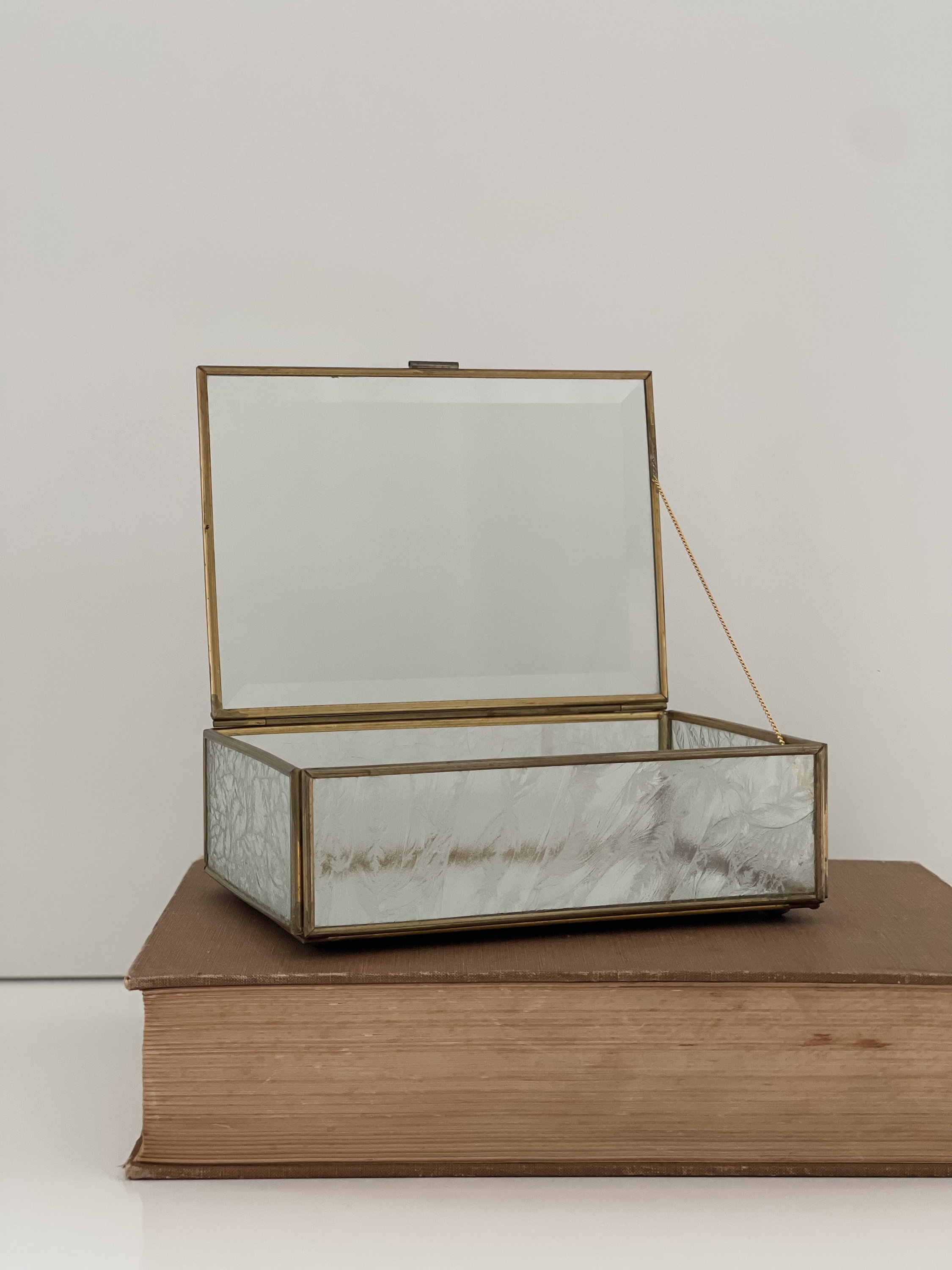 Glass Etched Box Vintage Etsy