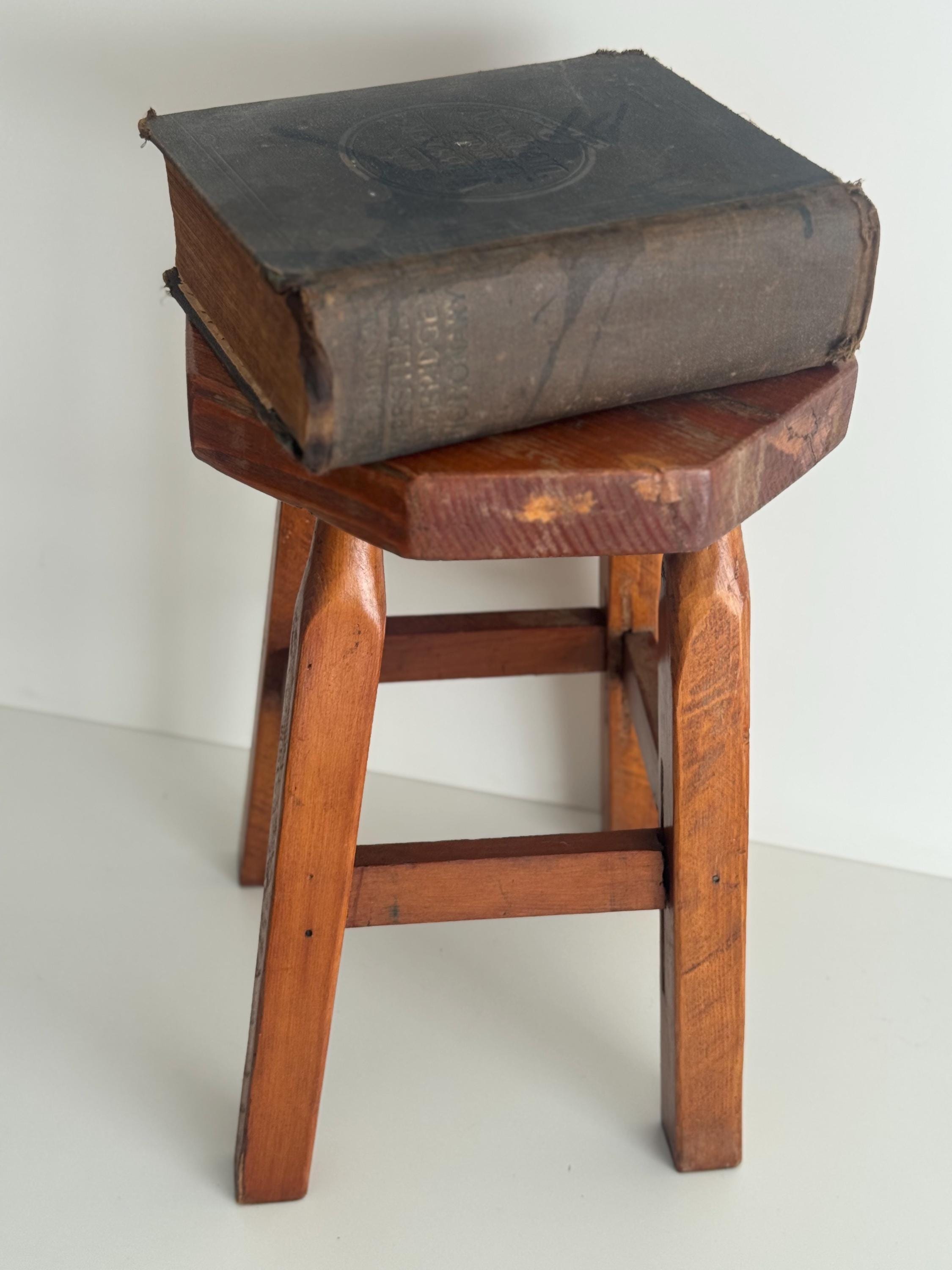 Antique Wooden Step Stool | Farmhouse Decor Side Table (18.25" Tall) - Etsy