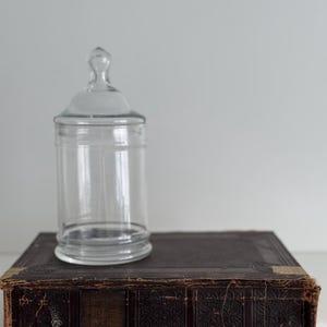 Vintage Tall Glass Apothecary Jar with Lid: Bathroom & Table Decor