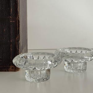 Vintage Clear Glass Taper Candle Holders, Candlesticks, Vintage Home Decor
