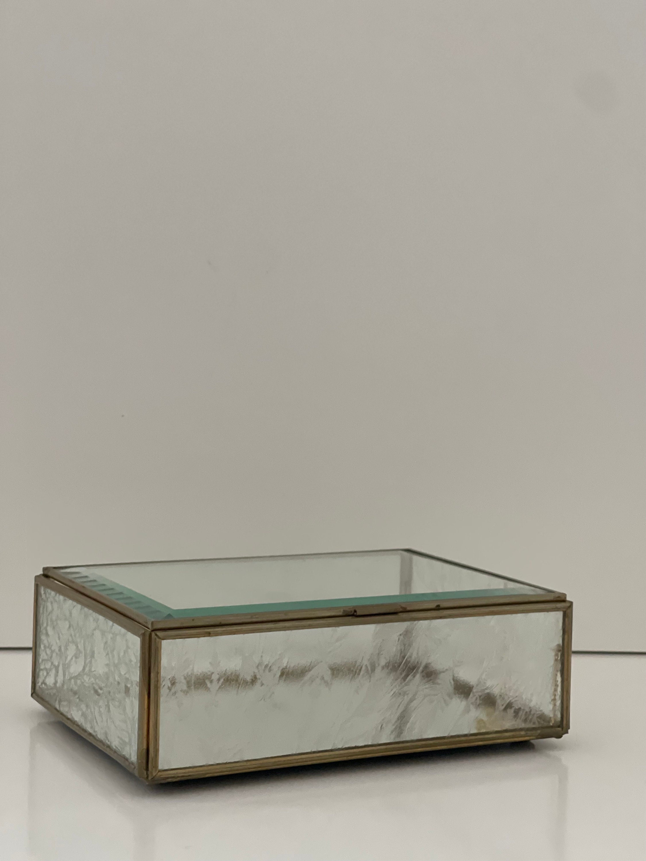 Glass Etched Box Vintage Etsy