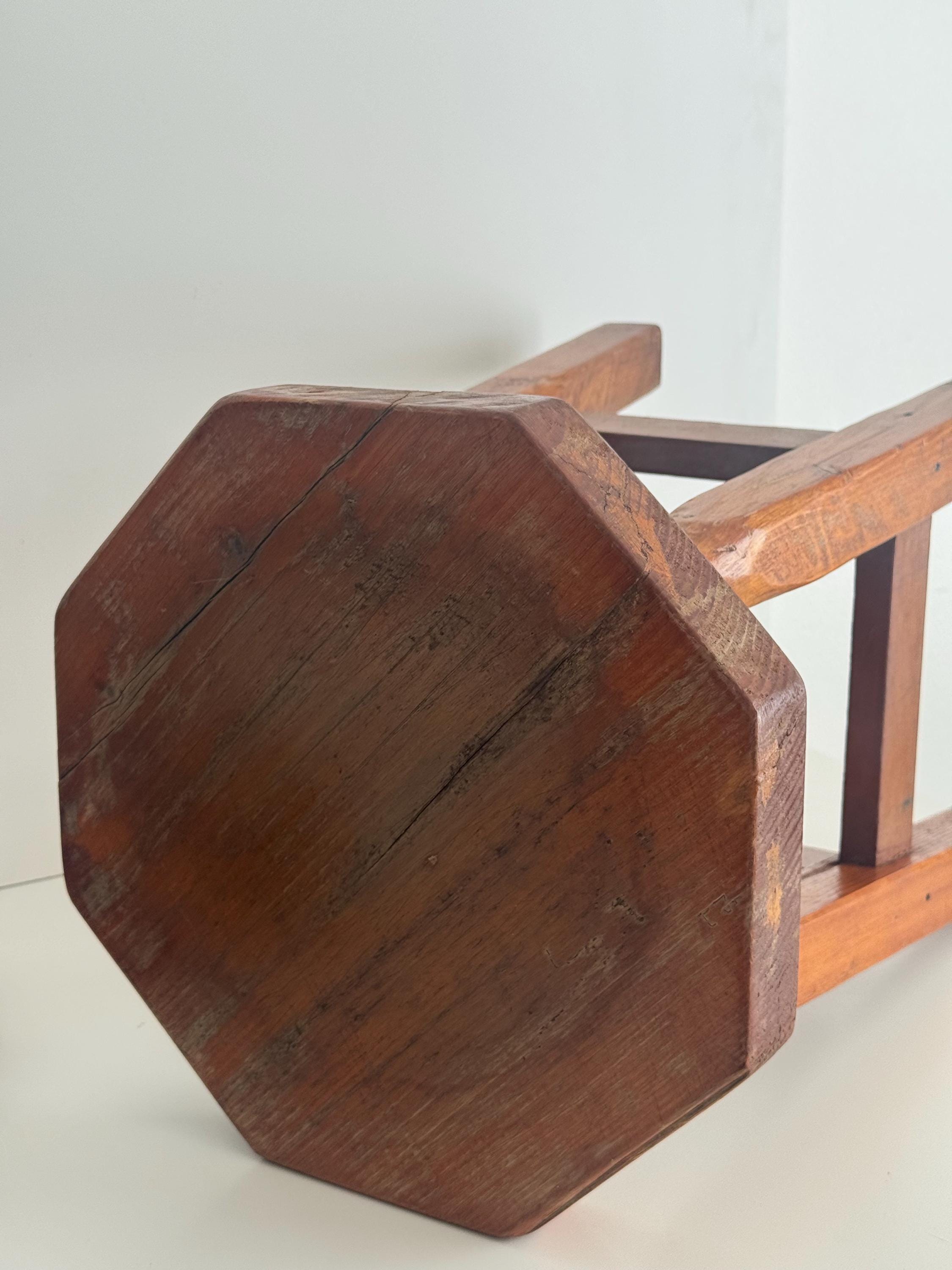Antique Wooden Step Stool | Farmhouse Decor Side Table (18.25" Tall) - Etsy