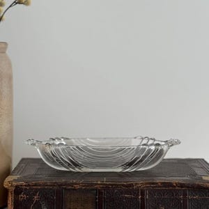 Vintage Glass Oval Tray: Open Shelf Decor