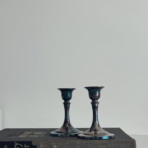 Vintage Oneida Silver Candlesticks, Pair Of Candlesticks, Antique Silver Taper Candle Holders, Vintage Home Decor