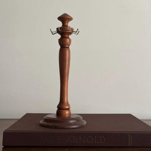 Vintage Spindle Wood Jewelry Display Stand | Pocket Watch Holder