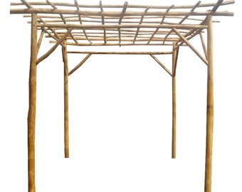 Teak Log Pergola, Natural Timber, Indonesian Teak, 10'x10'x8'H