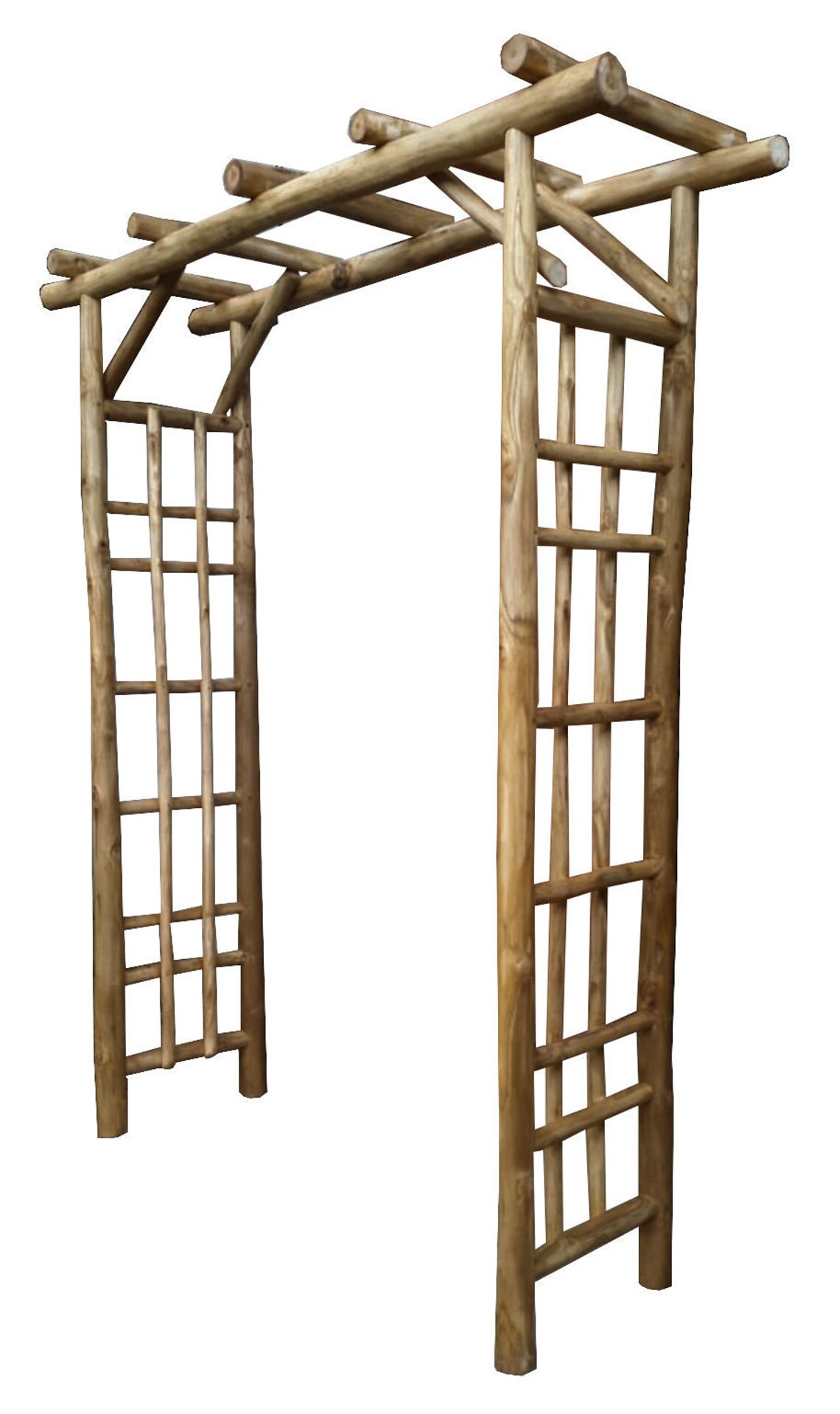 Teak Log Wood Garden Arbor - Etsy