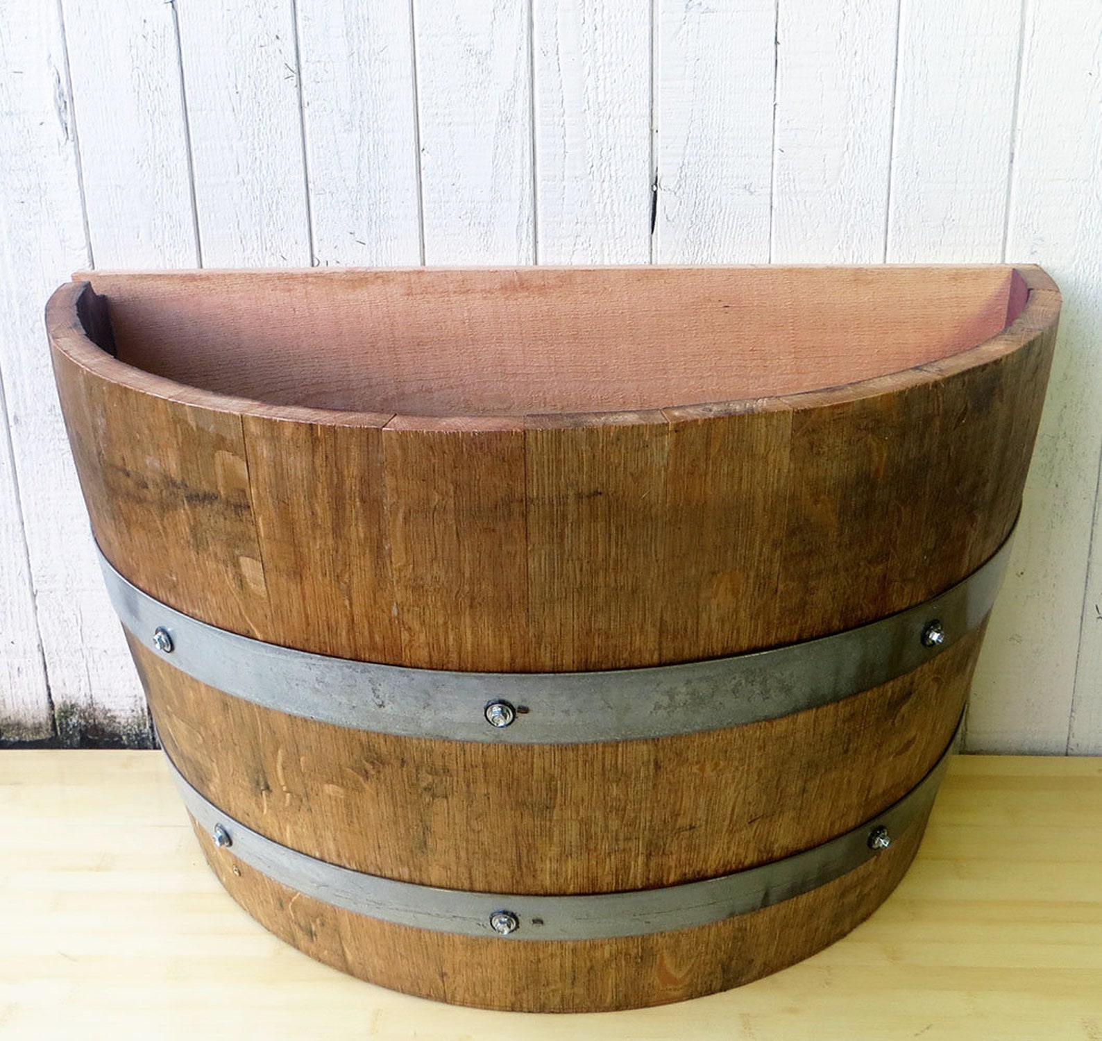Wine Barrel Wall Planter - Etsy