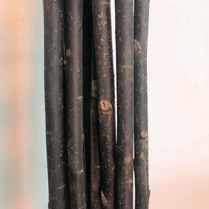 Dry natural large willow poles, dark walnut color, 1/2&quot; to 3/4&quot; diameter package of 3 pcs