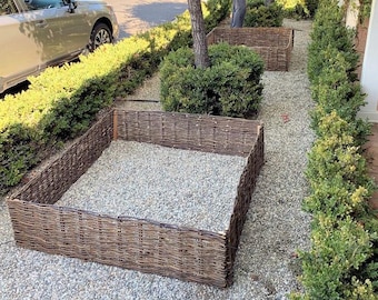 Willow Raised Garden Bed, Debarked, Horizontal or Vertical Designs