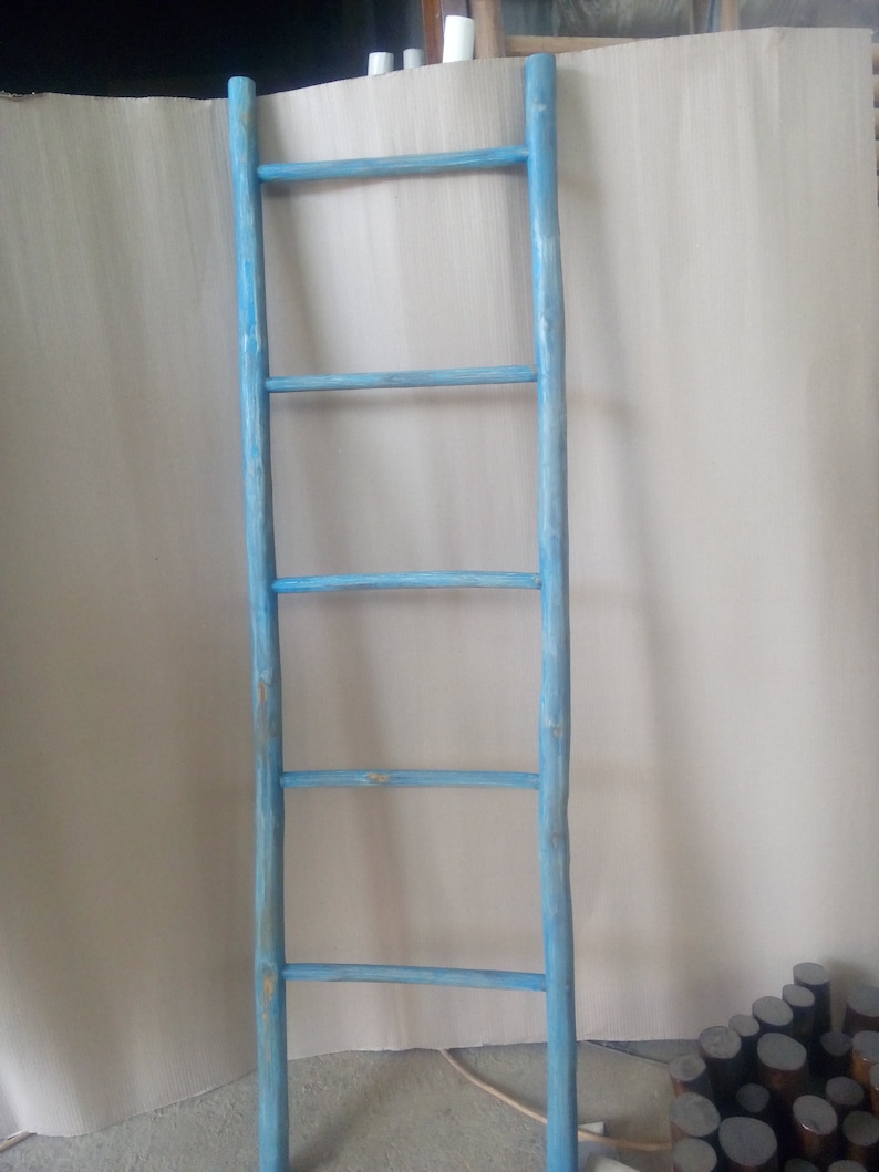 Log Ladder Rack Teak Log Wood Ladder Rack - Etsy