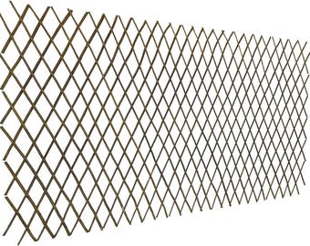 Willow expandable trellis fence, Natural brown or Debarked finish.