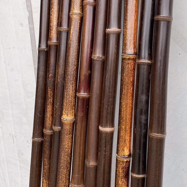 Small Japanese Black bamboo poles, 1/4" to 1" diameter. 5 sticks/ pack