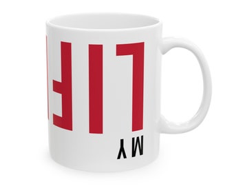 Mi vida al revés taza de café. Divertida taza de café. Taza motivacional. Regalos para ella. Taza de inspiración. Regalo de aliento. Tienes esta taza