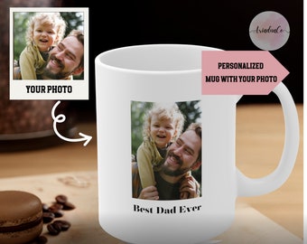 Best Dad Ever Mug, Personalized Photo Mug For Dad, Mug With Picture, Kids Photo Mug, Father&#39;s Day Gift, Christmas Gift for Dad, Dad Coffee