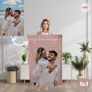Personalized Picture Blanket Gifts, Photo Blanket Gift, Custom Photo Blanket, Valentine&#39;s Day, Family Photo Blanket, Velveteen Plush Blanket