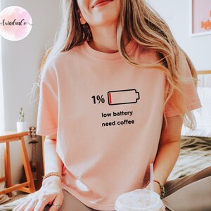 Low Battery Coffee Sweatshirt: Oversized Fall Pullover