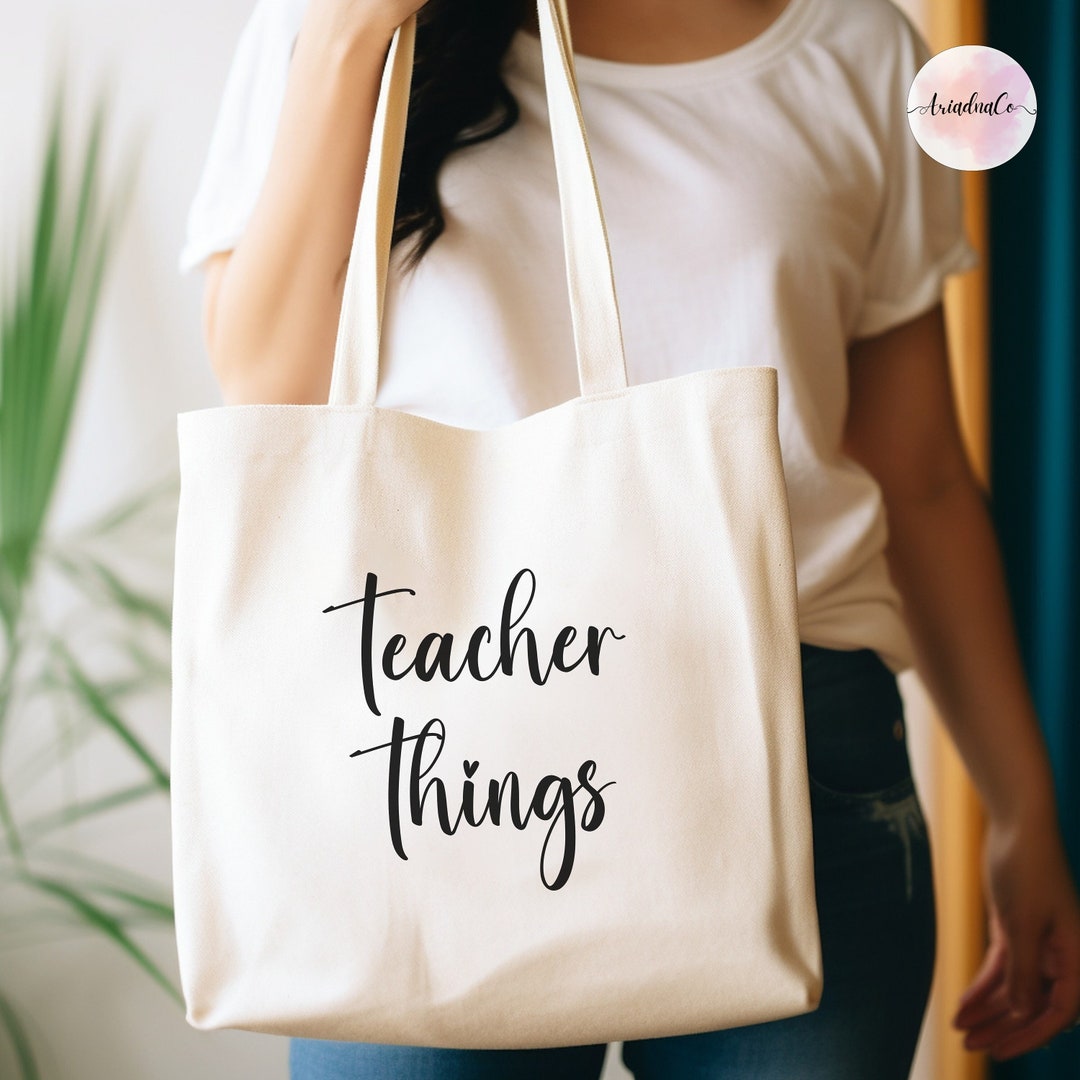 Personalized Teacher Appreciation Canvas Tote Bag: Custom School Gift ...