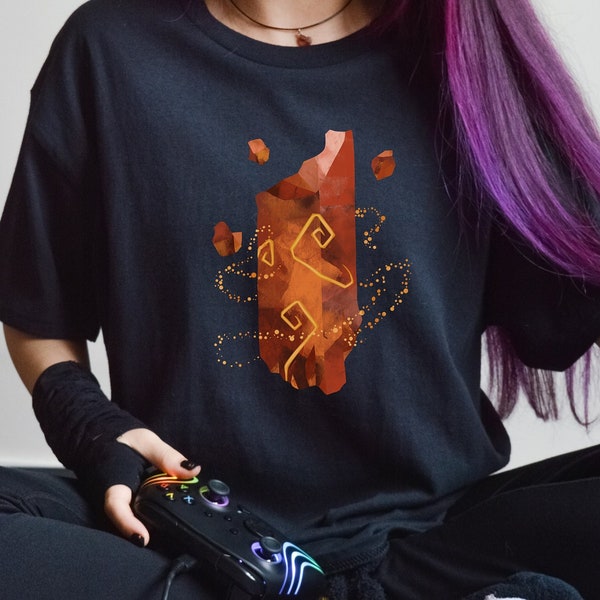 Remnant From the Ashes World Stone Red Crystal Art | Heavyweight Unisex Crewneck T-shirt | Nerd Geek Video Games Tee | Gamer Gift Idea