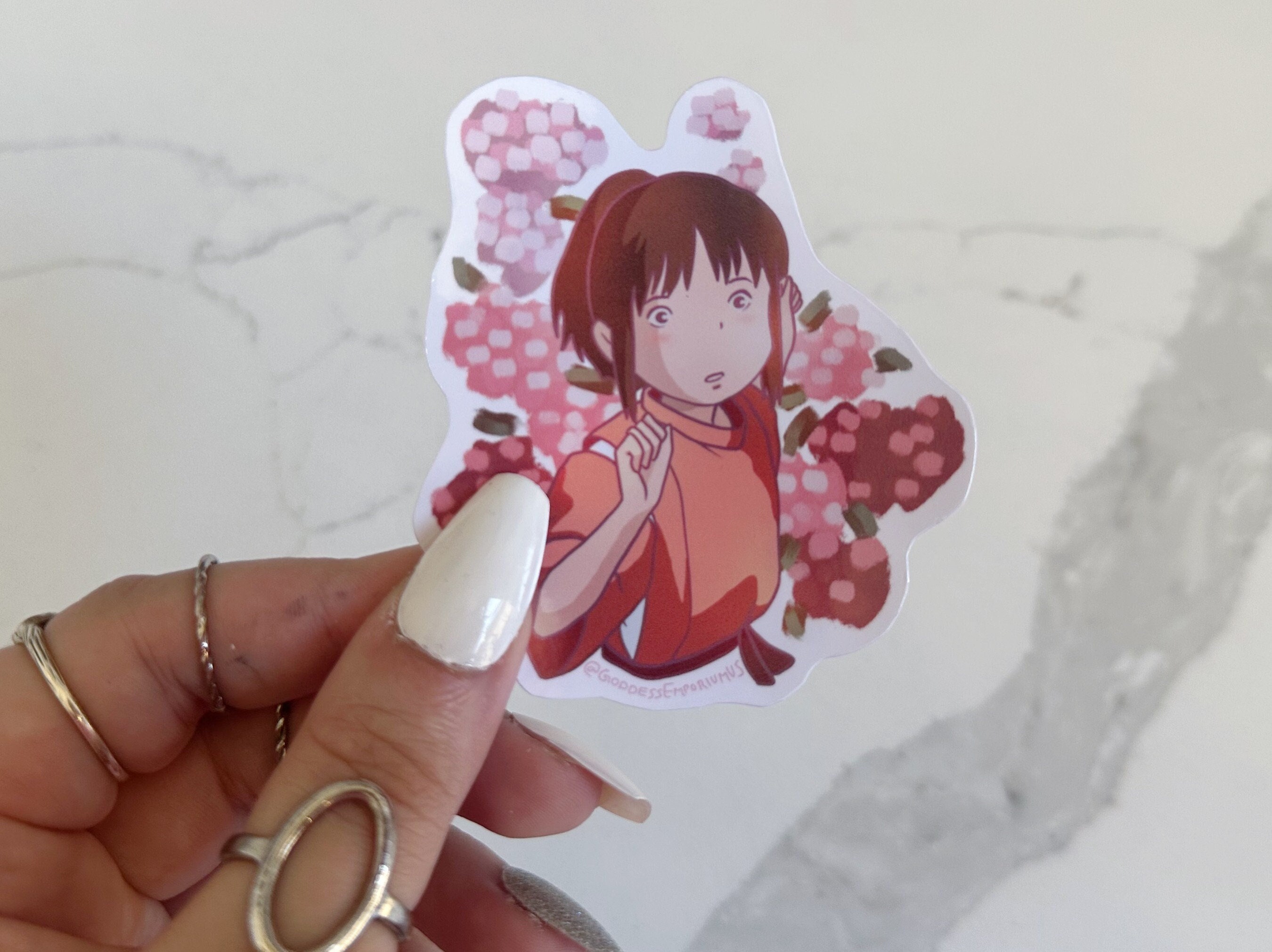 Studio Ghibli Inspired Sen / Chihiro Floral Sticker | Spirited Away ...