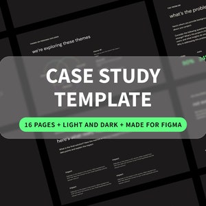 Modèle d'étude de cas Figma | Modèle minimaliste clair et sombre | Pour les pigistes, les concepteurs UX/UI, les concepteurs de sites Web