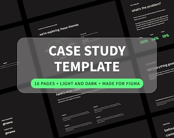 Figma Case Study Template | Light and Dark Minimalist Template | For Freelancers, UX/UI Designers, Web Designers