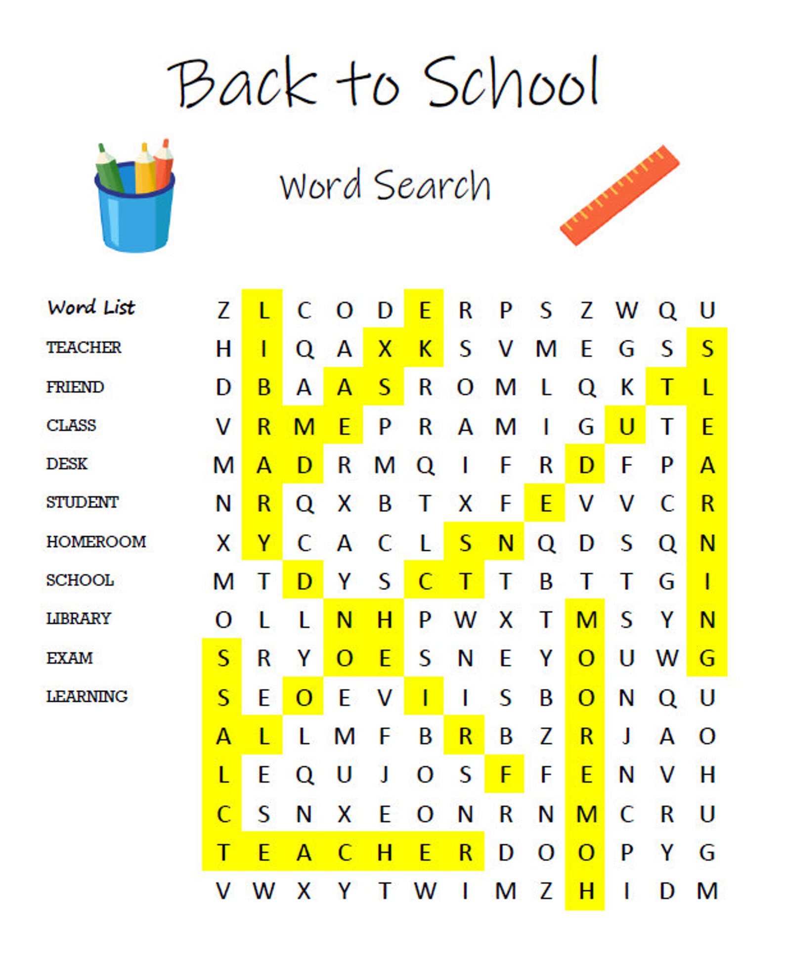 Back to School Word Search 3 Pack for Kids, PDF, Digital Print on ...
